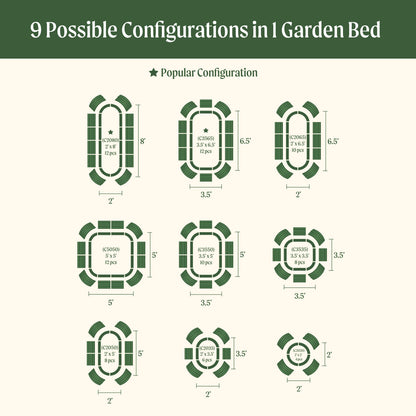 17" Tall 9 In 1 Large Modular Metal Raised Garden Bed Kit